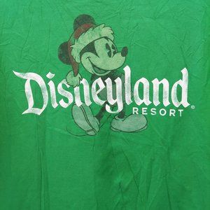 Men’s Green Mickey Mouse Santa T Shirt XL Green Disney Parks Tee -F10
